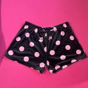 Black and Pink Polka Dot PJ Shorts
